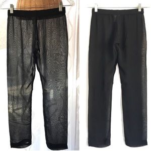 Philosophy di Alberta Ferretti Sheer Rayon Mesh Pants Layering Luxury Rare